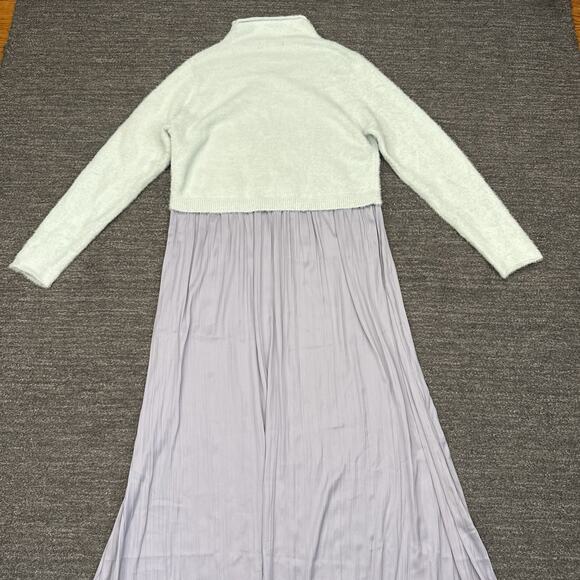 Anthropologie Thea Twofer Sweater Dress Women XL Maxi Mint Lilac Eyelash Boho - Picture 11 of 13